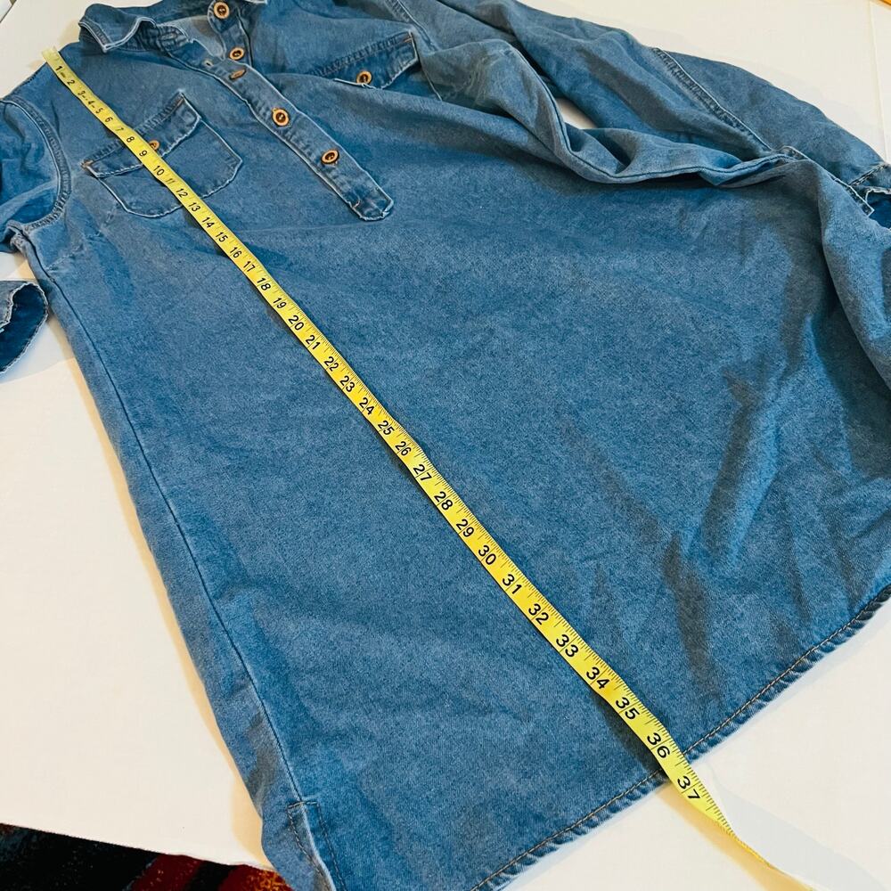 Emery Rose Blue Chambray Long Sleeve Tunic Top Size L Large NWT - Picture 5 of 6